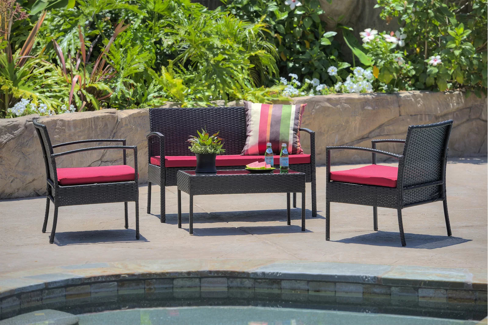 AVER OUTDOOR SOFA SET 2 SEATER,2 SINGLE SEATER AND 1 CENTER TABLE SET