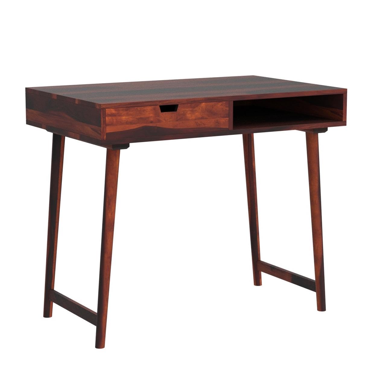 Solid Sheesham Wood Moned Computer Table with 1 Drawer, 1 Shelf