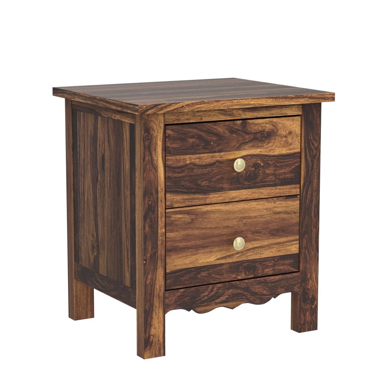 Mehraab Bedside Table with Two Drawers