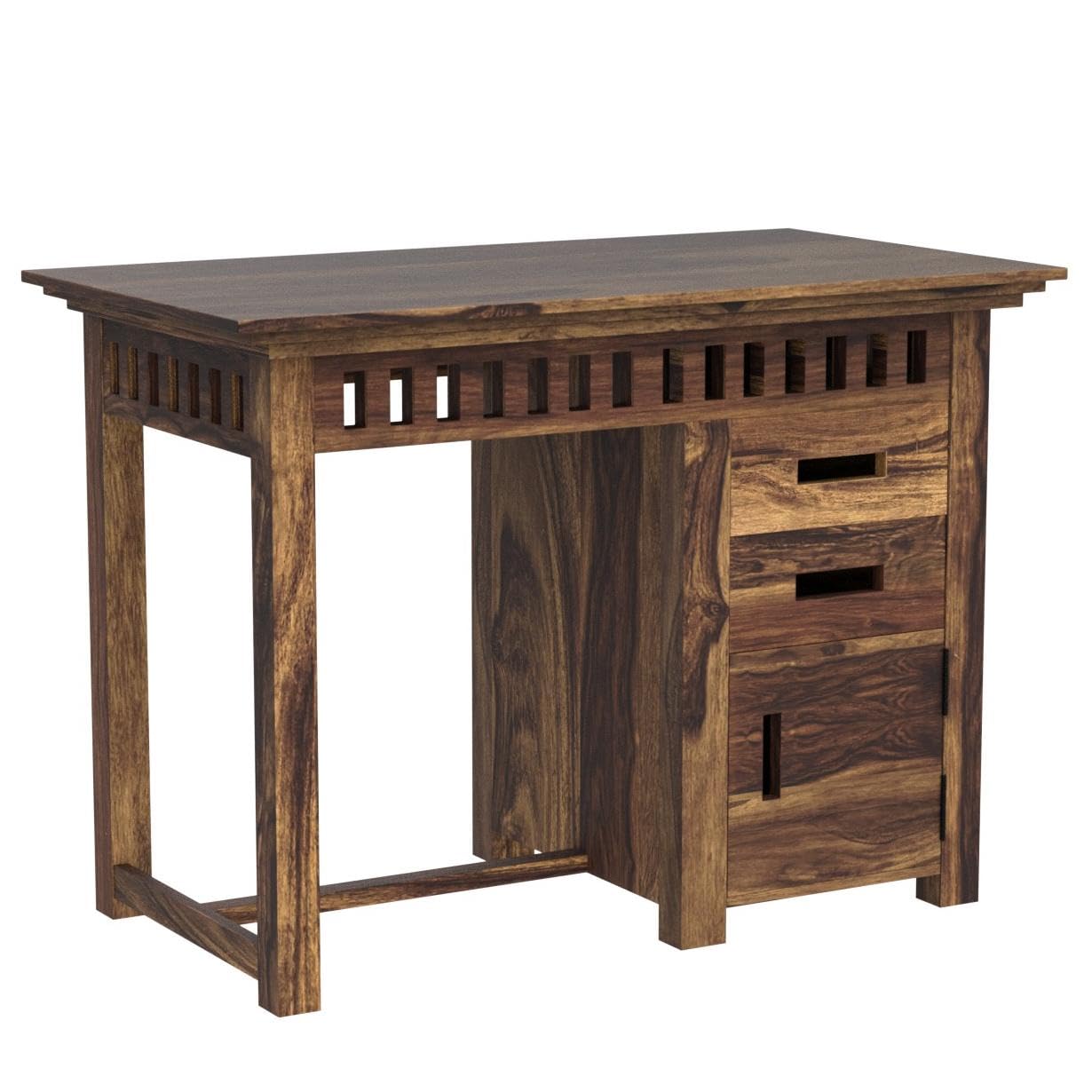 FURNIZY Rutilant Solid Sheesham Wood Study Table with 2 Drawers and Cabinet