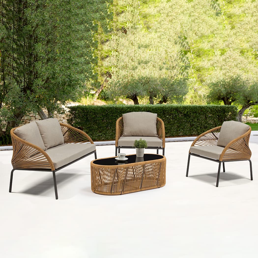WILLA OUTDOOR SOFA SET 2 SEATER , 2 SINGLE SEATER AND 1 CENTER TABLE SET