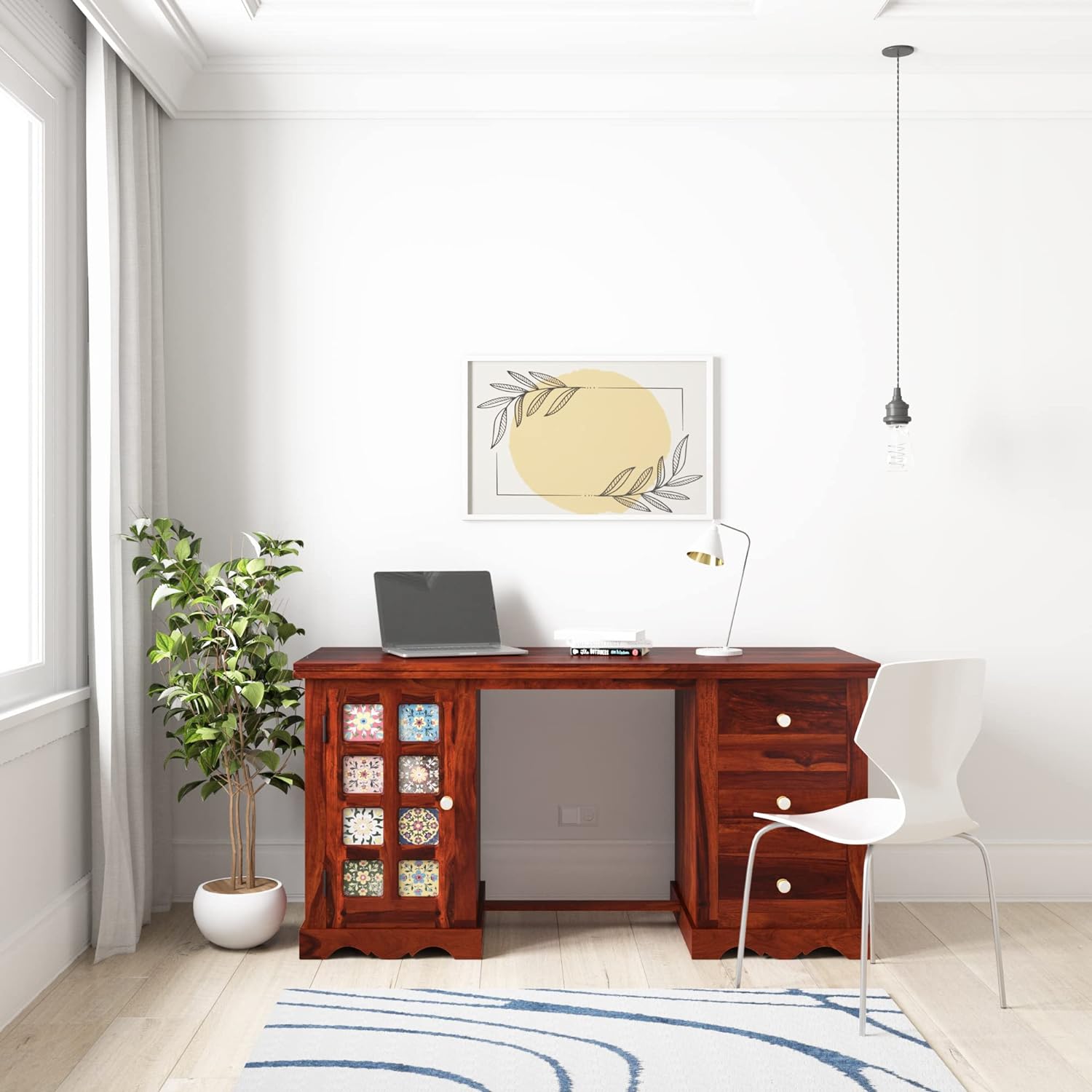 Bloo Modern Study Table and Three Drawers