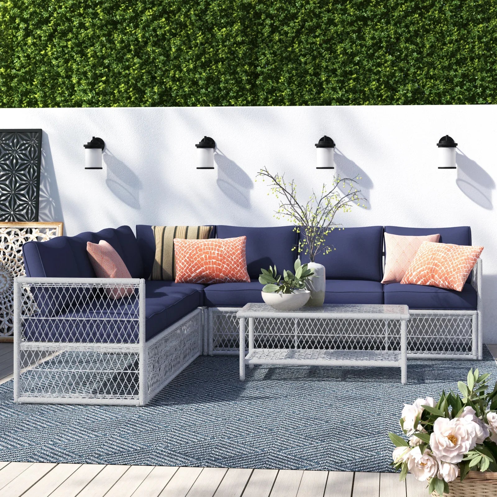 FURNIZY OUTDOOR SOFA SET 7 SEATER AND 1 CENTER TABLE