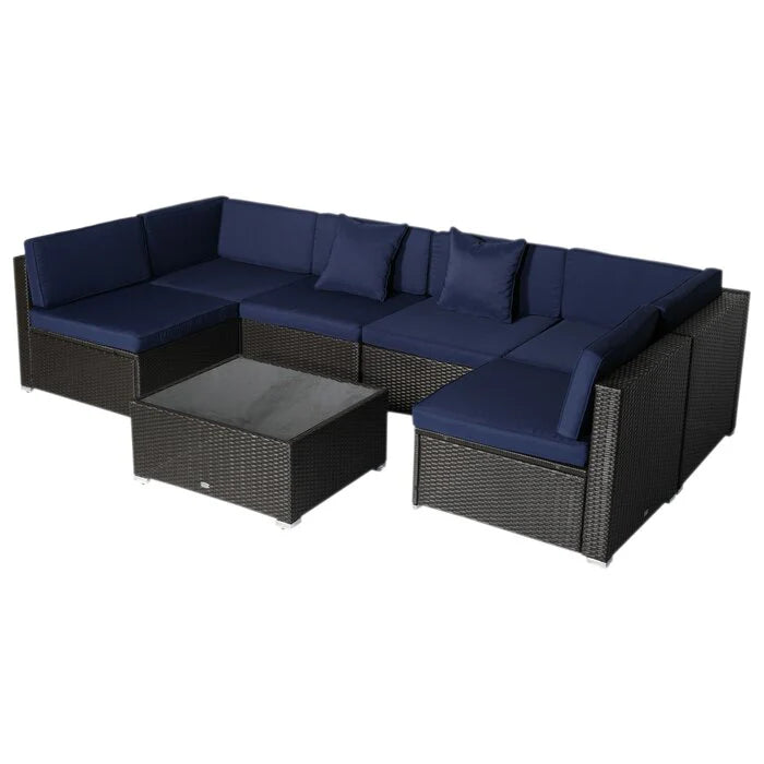 OUTDOOR PATIO SOFA SET 6 SEATER AND 1 CENTER TABLE