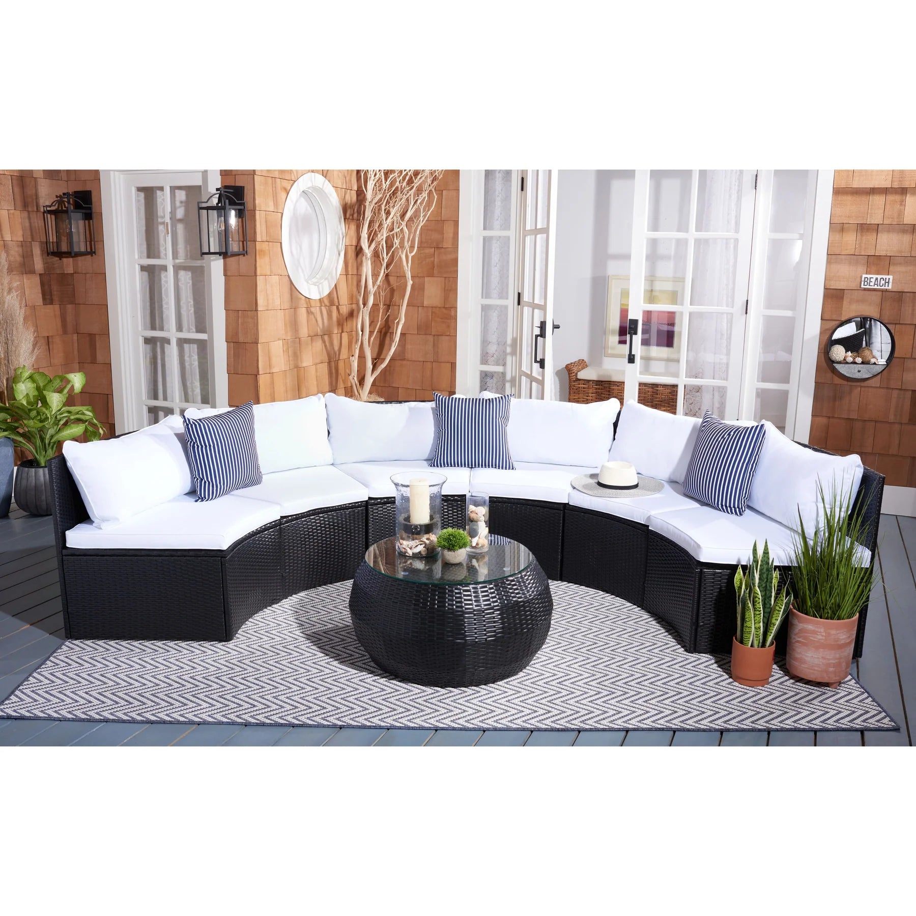 FURNIZY OUTDOOR SOFA SET 6 SEATER AND 1 CENTER TABLE