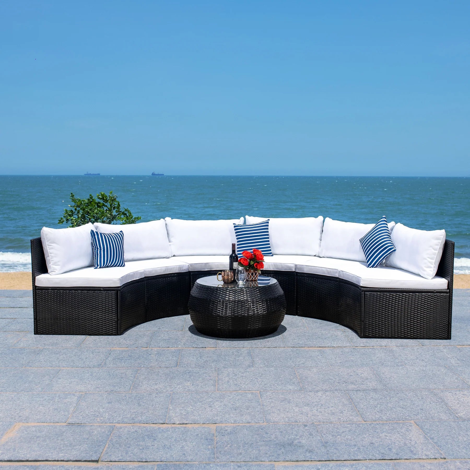FURNIZY OUTDOOR SOFA SET 6 SEATER AND 1 CENTER TABLE