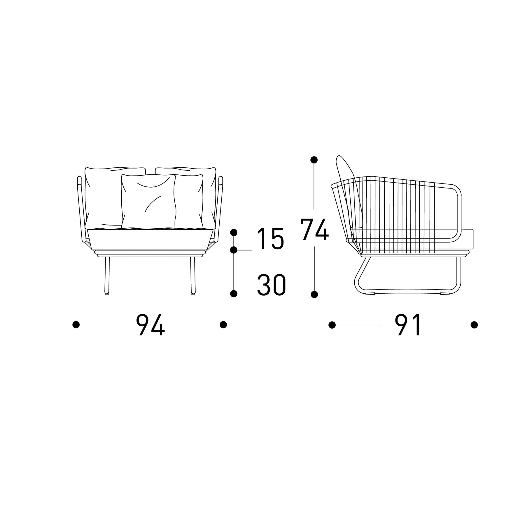 FURNIZY OUTDOOR SOFA SET 6 SEATER,2 OTTOMAN AND 1 CENTER TABLE + 1 SIDE TABLE