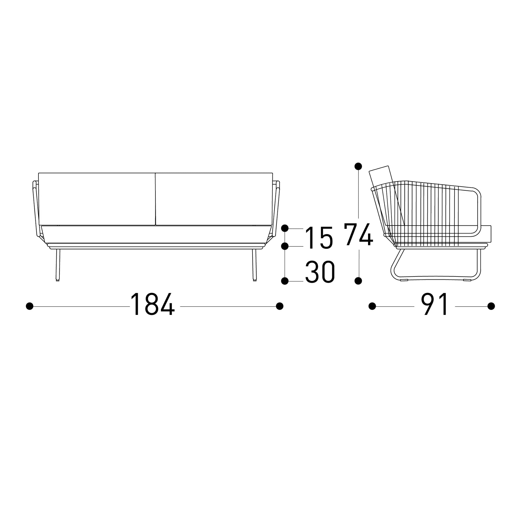 FURNIZY OUTDOOR SOFA SET 6 SEATER,2 OTTOMAN AND 1 CENTER TABLE + 1 SIDE TABLE