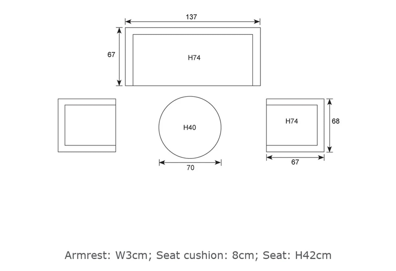 FURNIZY OUTDOOR SOFA SET 4 SEATER AND 1 CENTER TABLE