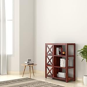 Salford Solid Sheesham Wood Bookshelf with 3 Shelves, Natural Finish