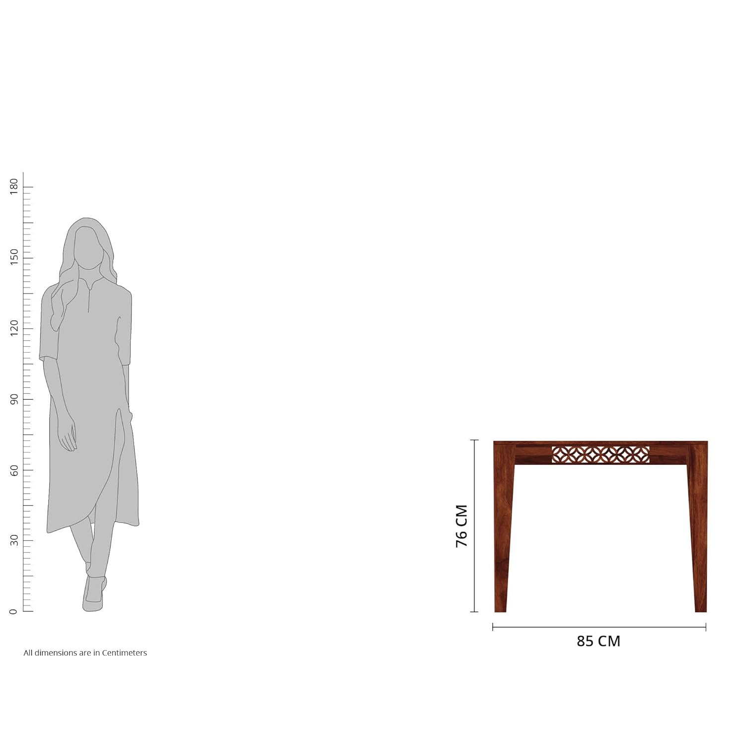 Solid Sheesham Wood Cudot Six Seater Dining Set with 6 Chairs