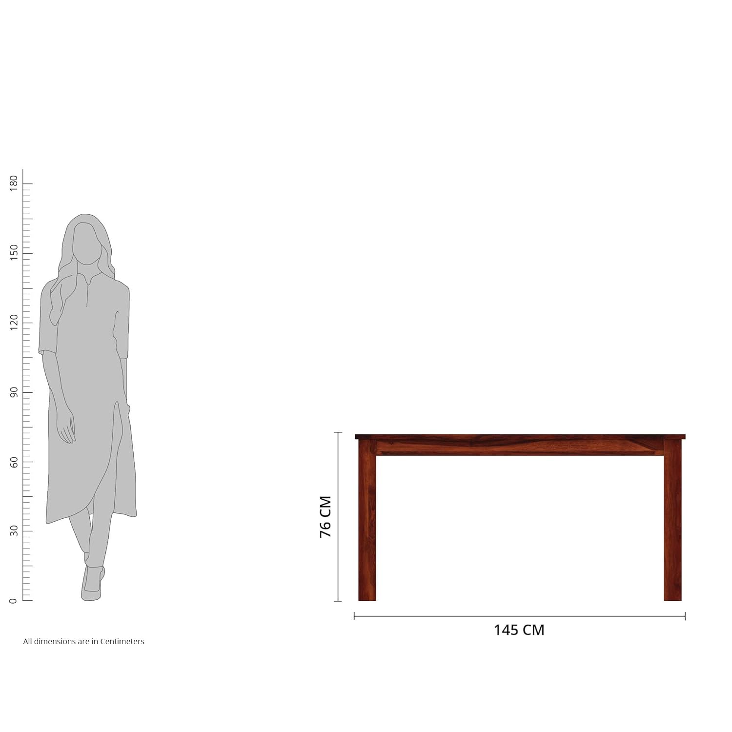 Kotili Six Seater Dining Table Set with 4 Cushioned Chairs and 1 Cushioned Bench