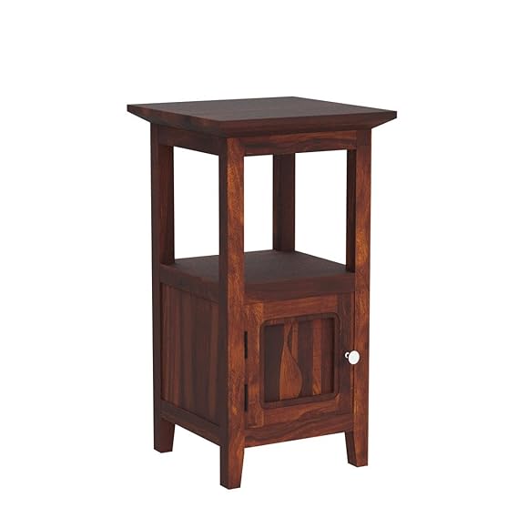 Sheesham Wood Kemfert Side Table with 1 Door Compartment