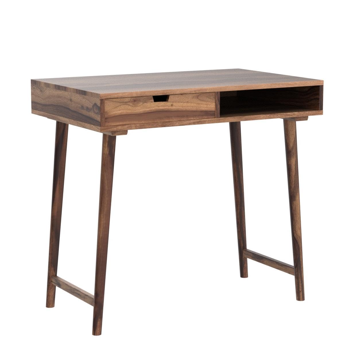 Solid Sheesham Wood Moned Computer Table with 1 Drawer, 1 Shelf