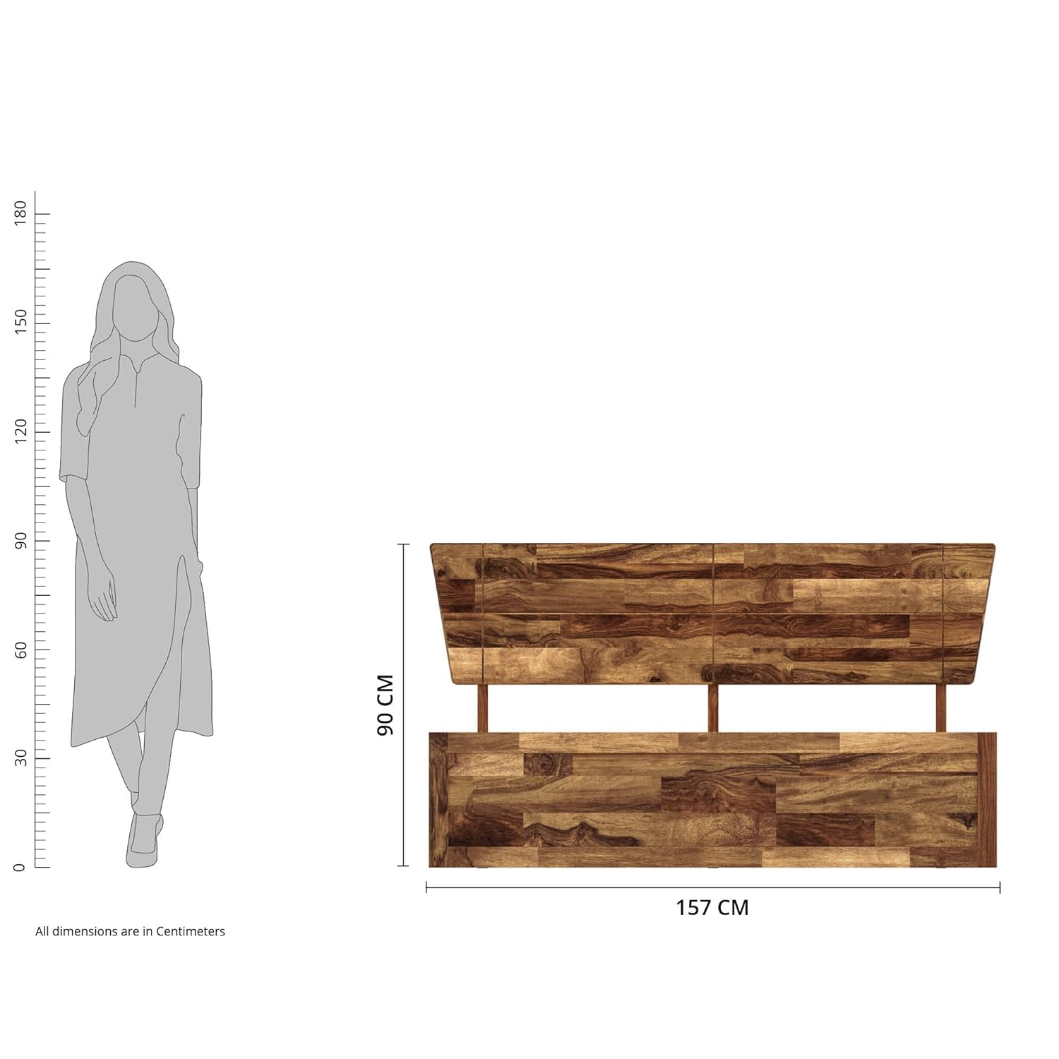 Solid Wood Queen Size Bed With Storage