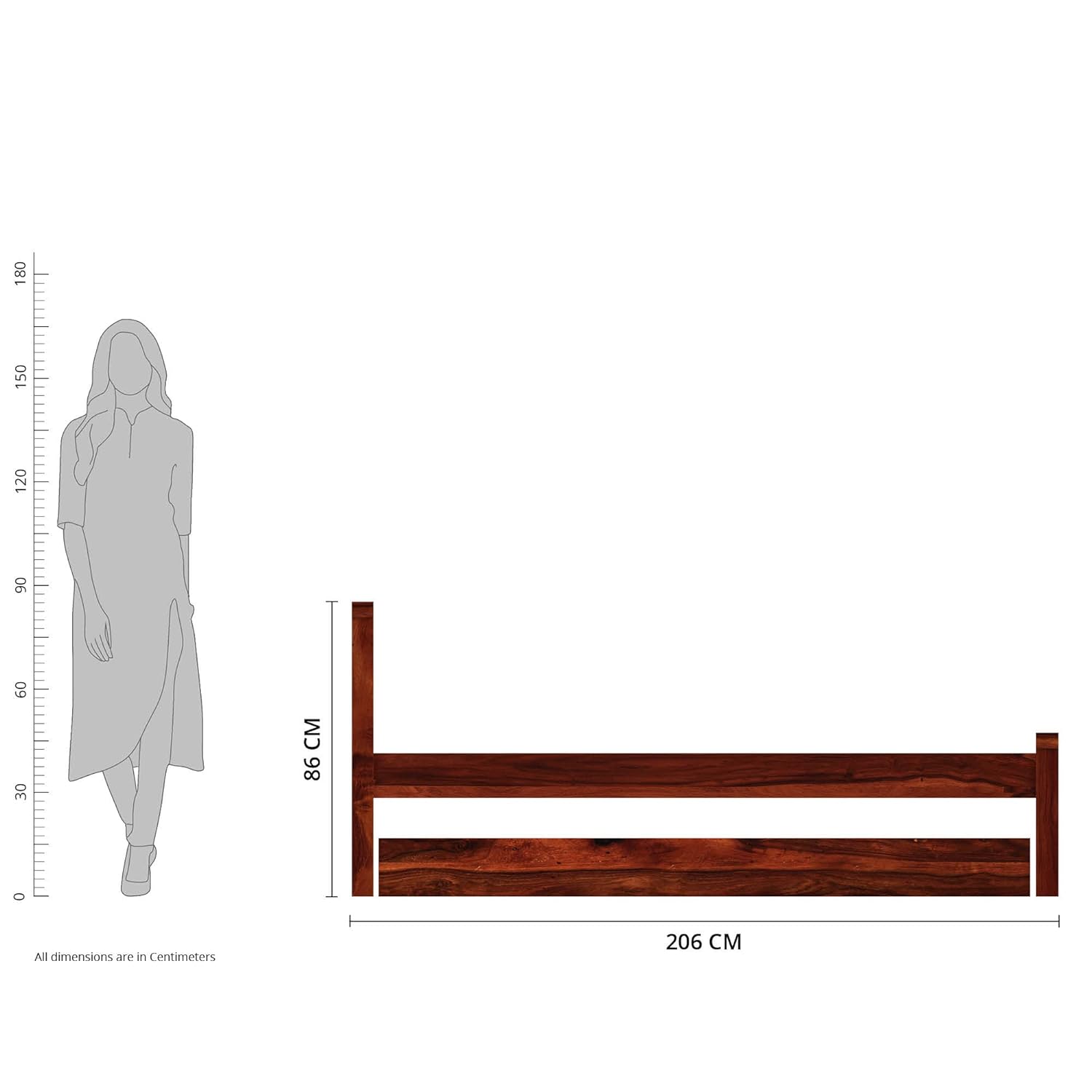 Sheesham Wood Lyan Solid Sheesham Wood Trundle Bed