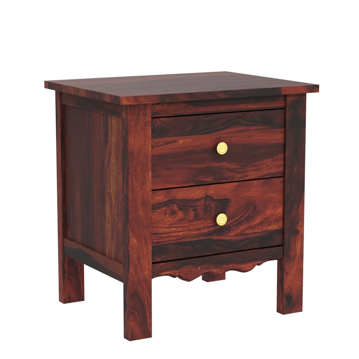 Mehraab Bedside Table with Two Drawers