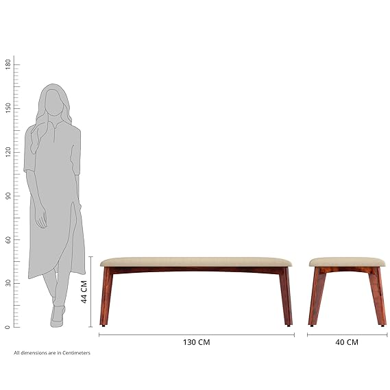 Margate Solid Sheesham Wood Bench with Cushion