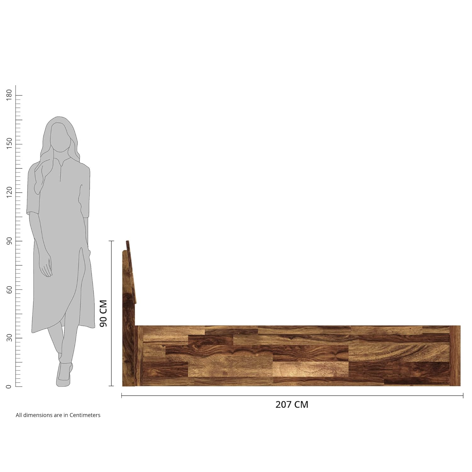 Solid Wood Queen Size Bed With Storage