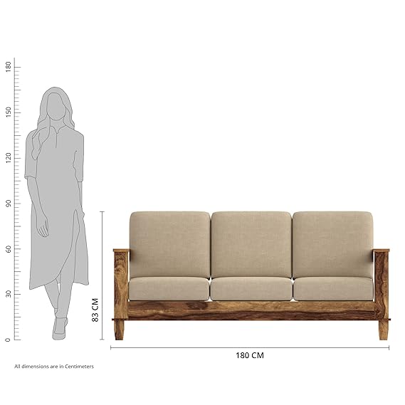 Houlton 3 Seater Solid Sheesham Wood Sofa