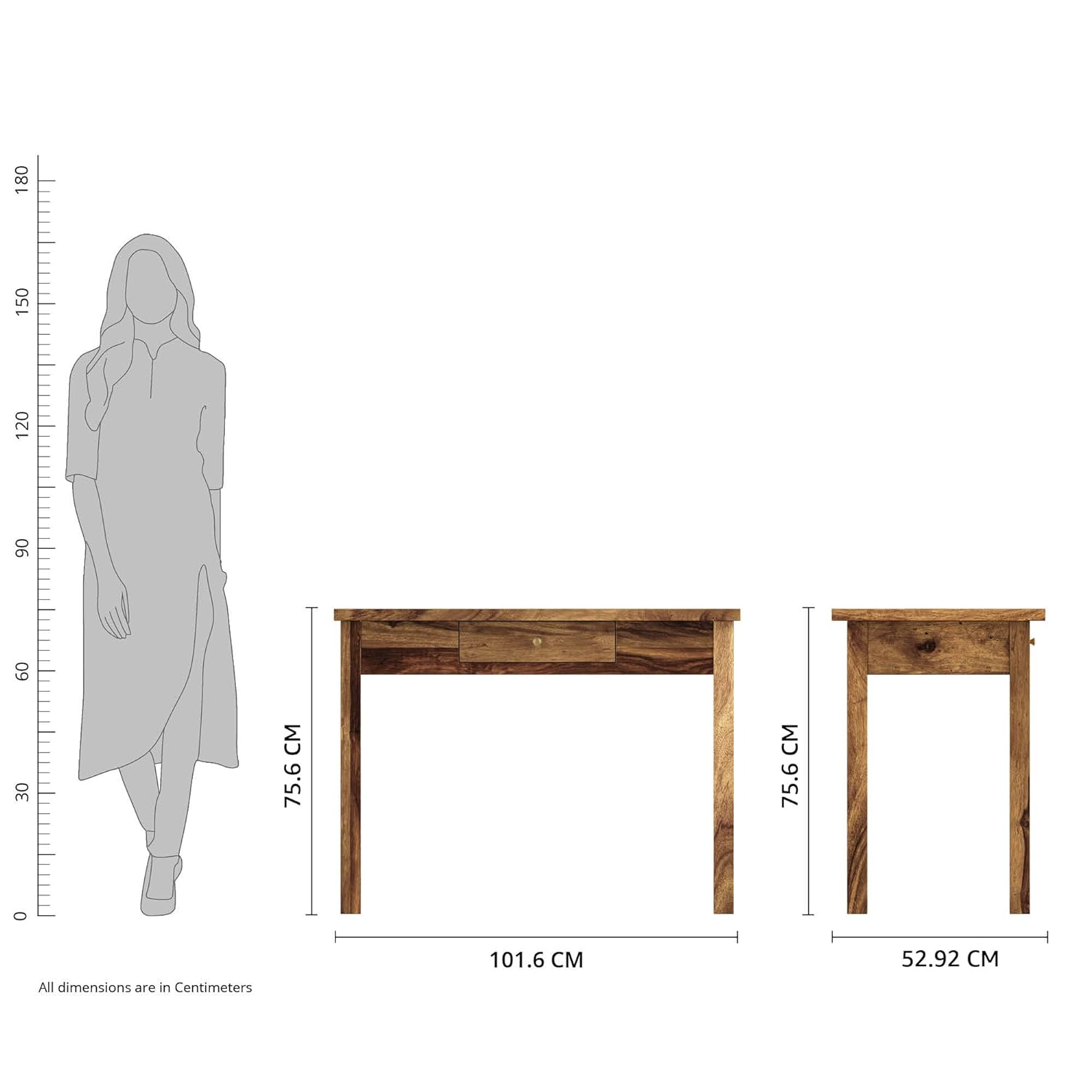 FURNIZY Paraph Solid Sheesham Wood Study Table