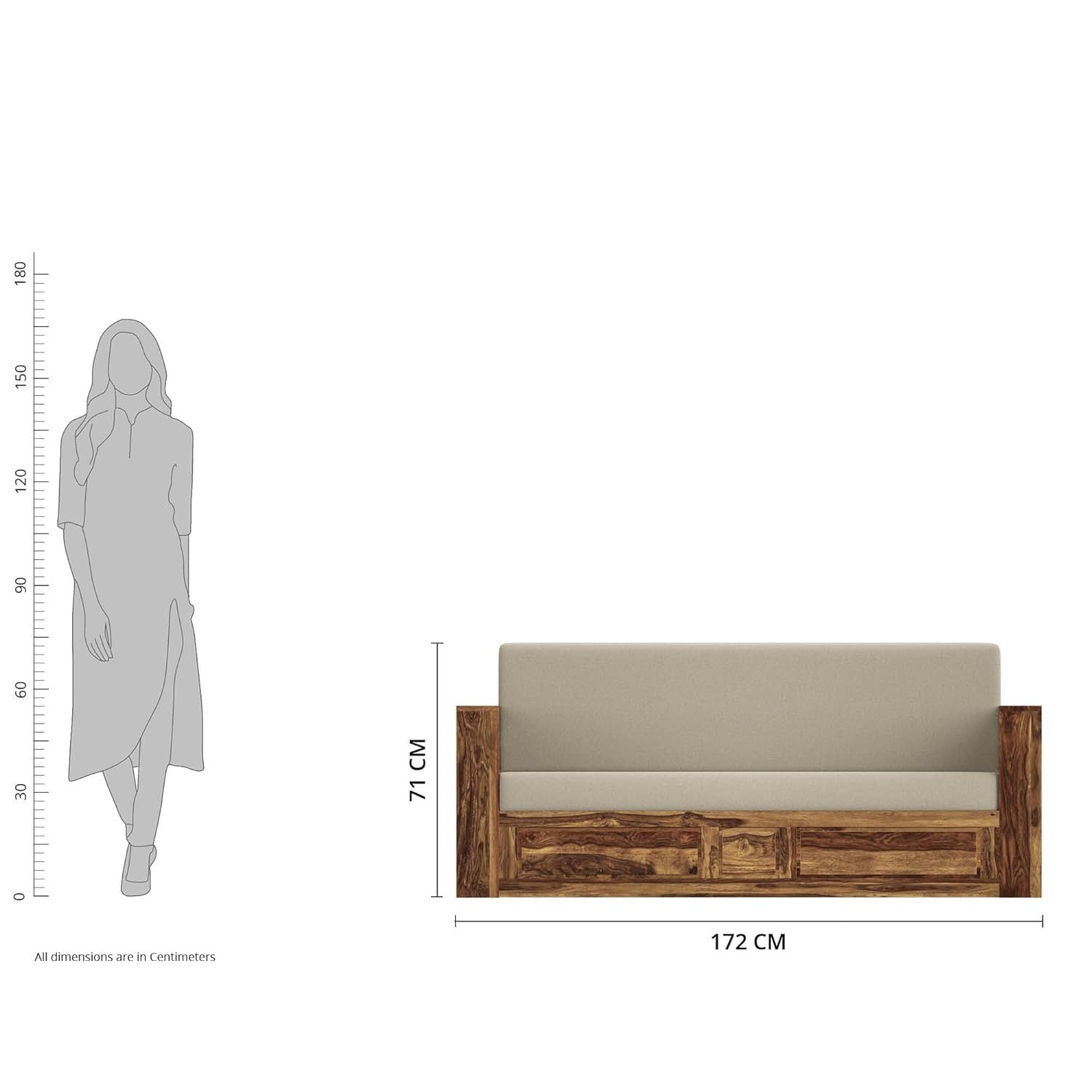 Nemoral Solid Sheesham Wood Sofa Cum Bed