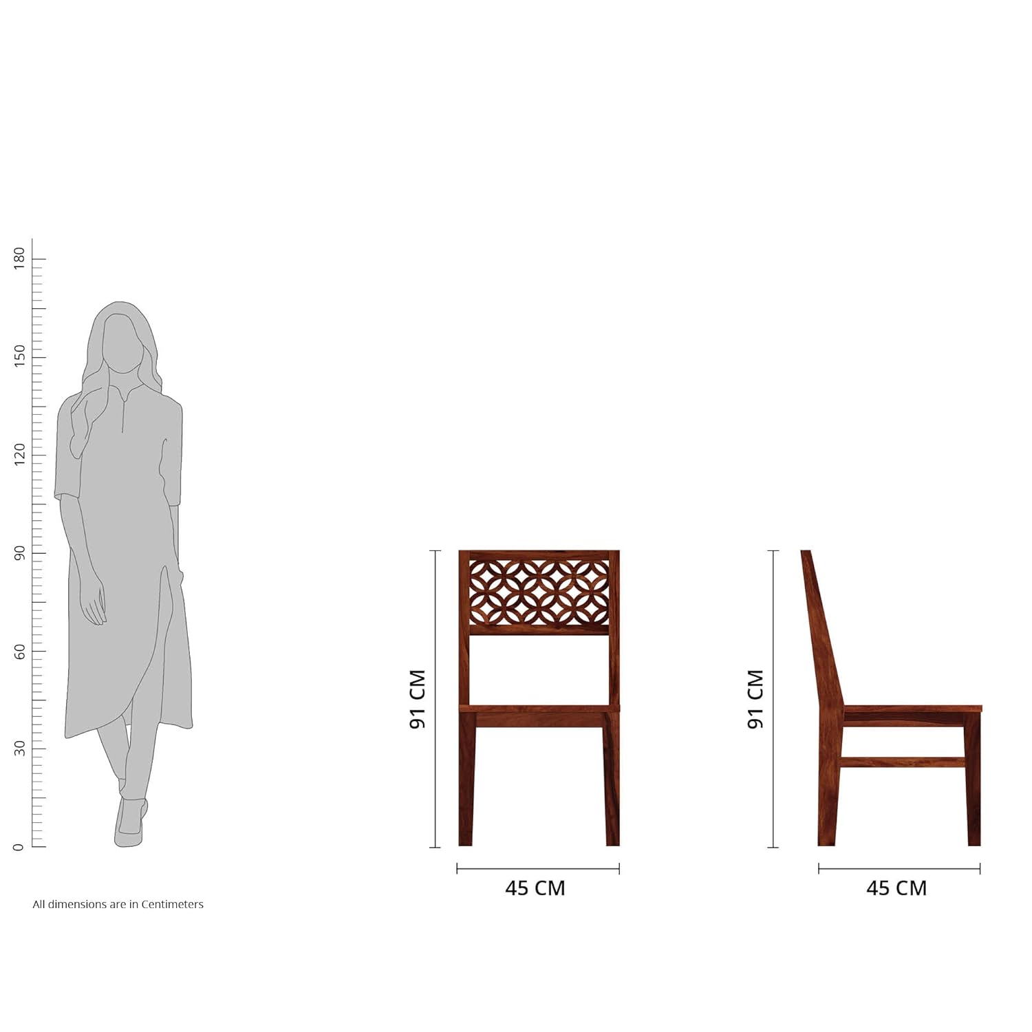 Solid Sheesham Wood Cudot Six Seater Dining Set with 6 Chairs