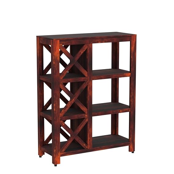 Salford Solid Sheesham Wood Bookshelf with 3 Shelves, Natural Finish