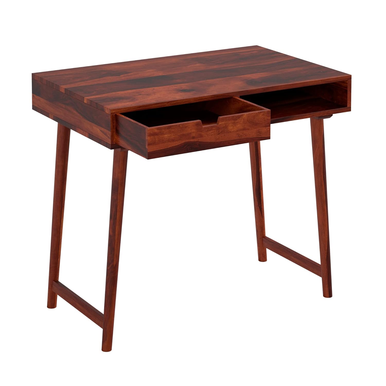 Solid Sheesham Wood Moned Computer Table with 1 Drawer, 1 Shelf