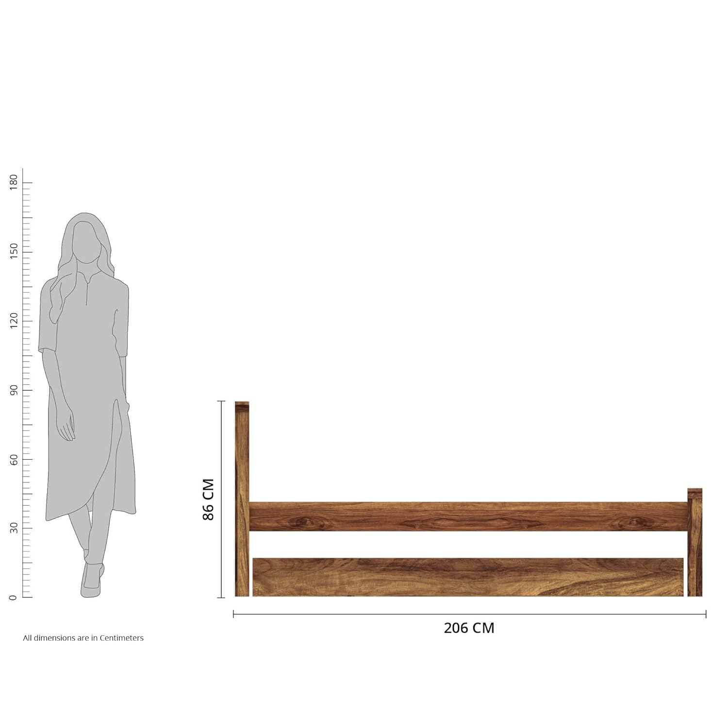 Sheesham Wood Lyan Solid Sheesham Wood Trundle Bed