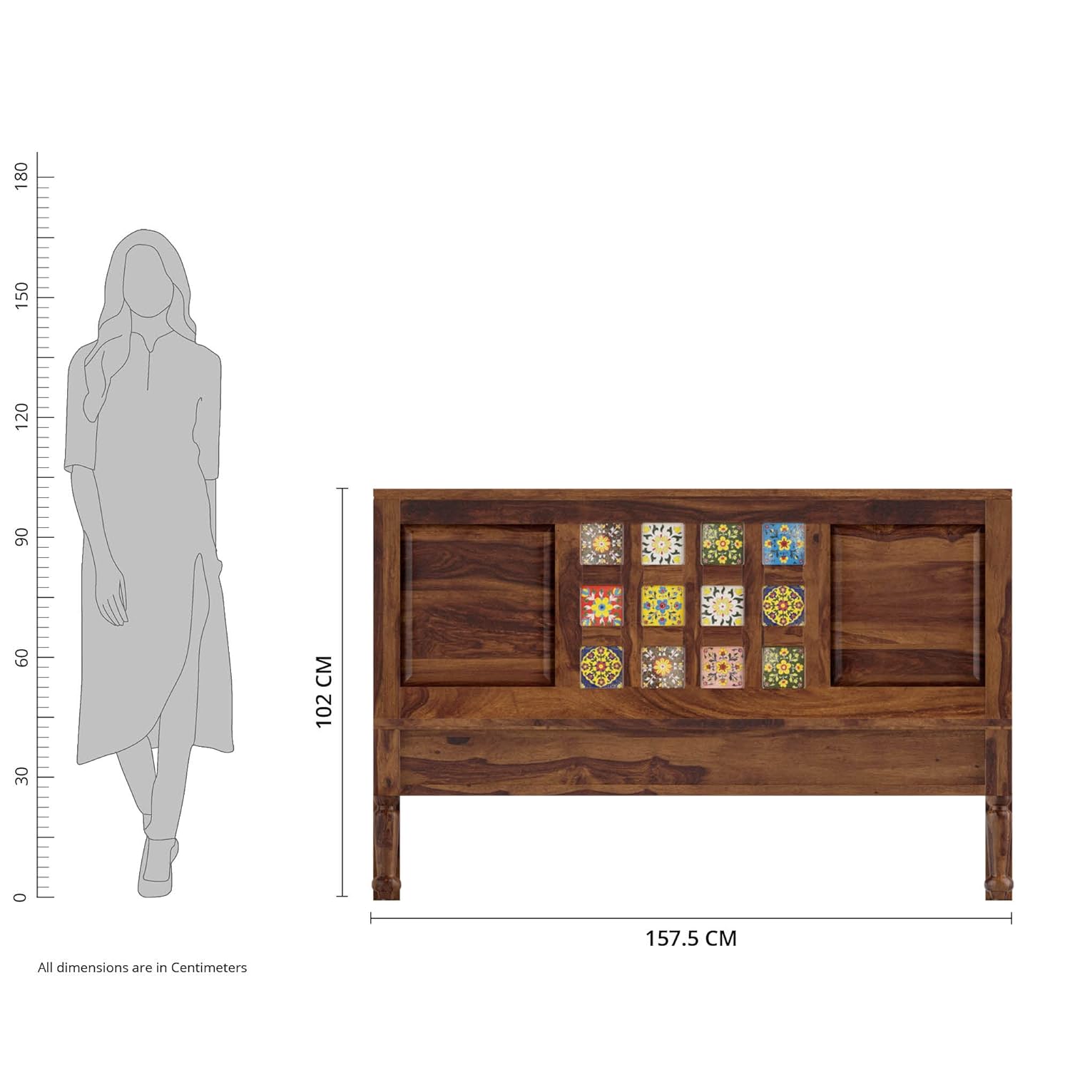 Verba King Size Solid Sheesham Wood Bed with Box Storage