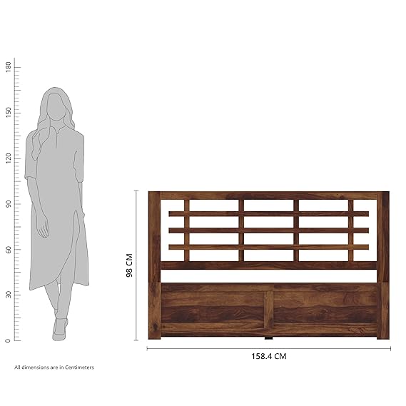 Meliora Queen Size Solid Sheesham Wood Bed with Box Storage