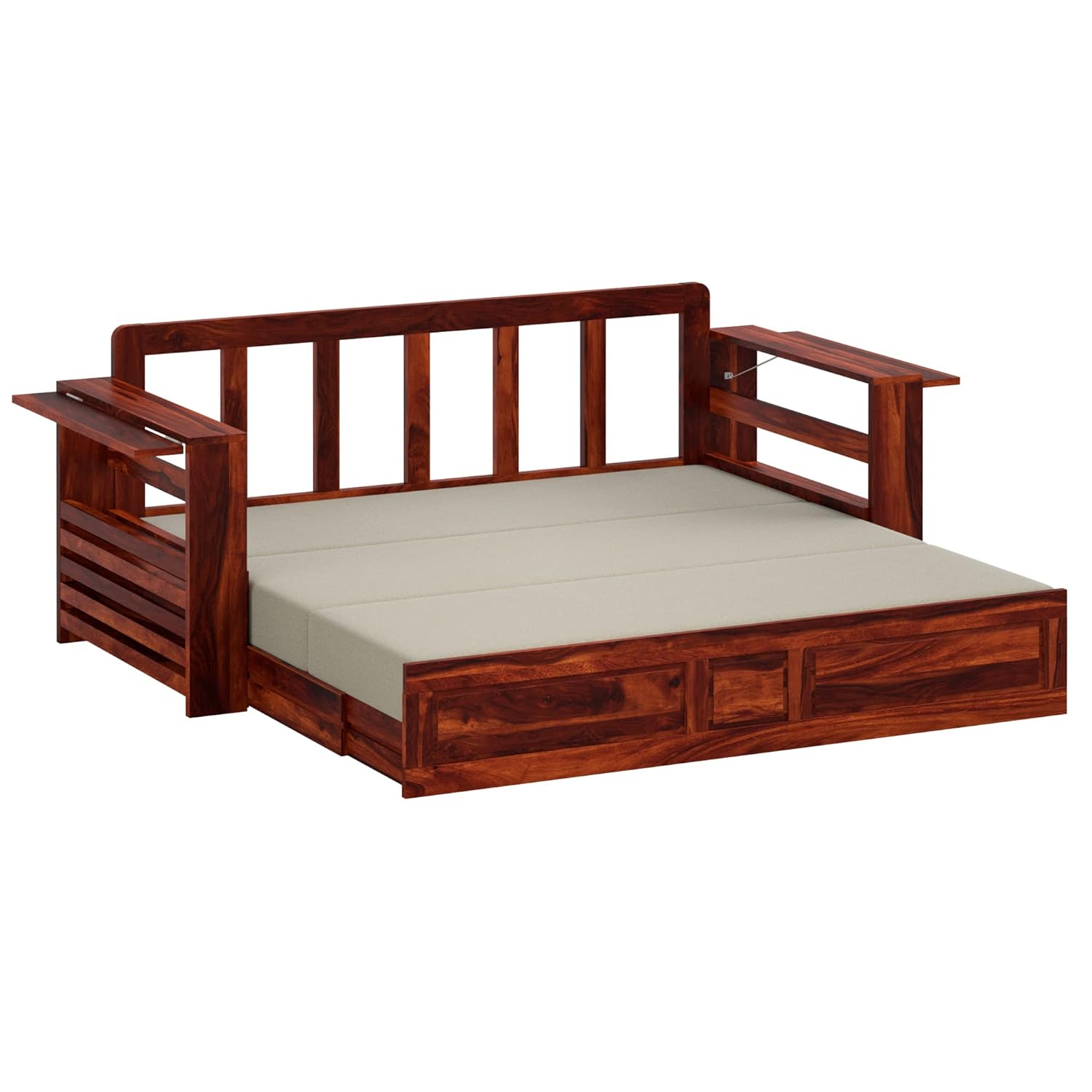 Nemoral Solid Sheesham Wood Sofa Cum Bed