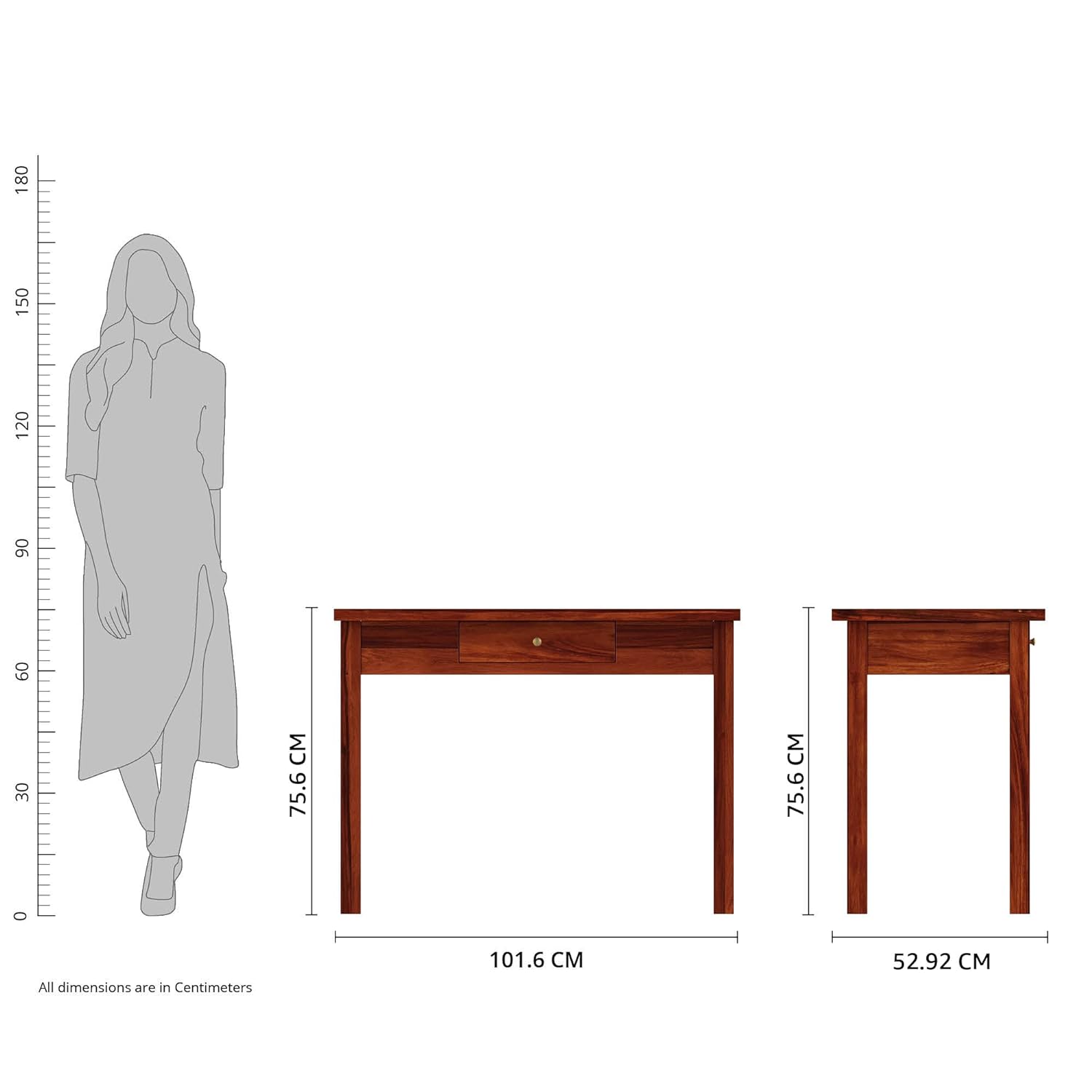 FURNIZY Paraph Solid Sheesham Wood Study Table