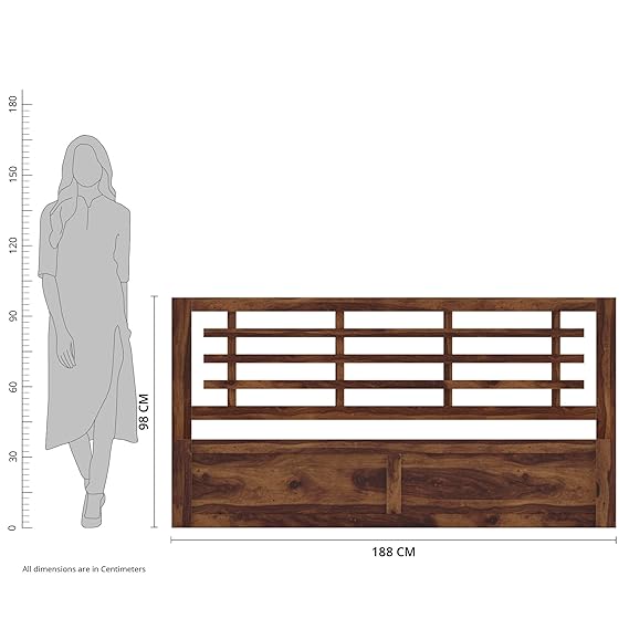 Meliora Queen Size Solid Sheesham Wood Bed with Box Storage