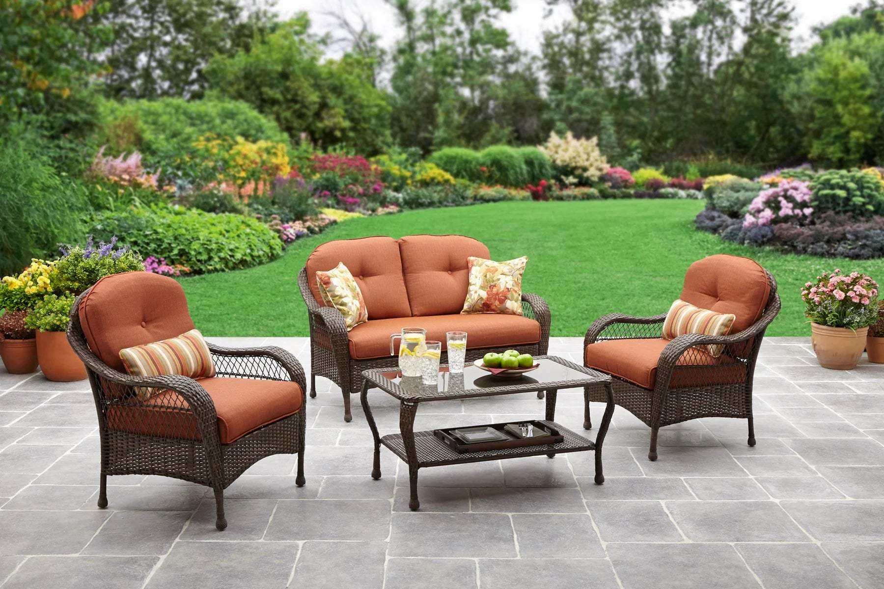 FURNIZY OUTDOOR SOFA SET 4 SEATER AND 1 CENTER TABLE