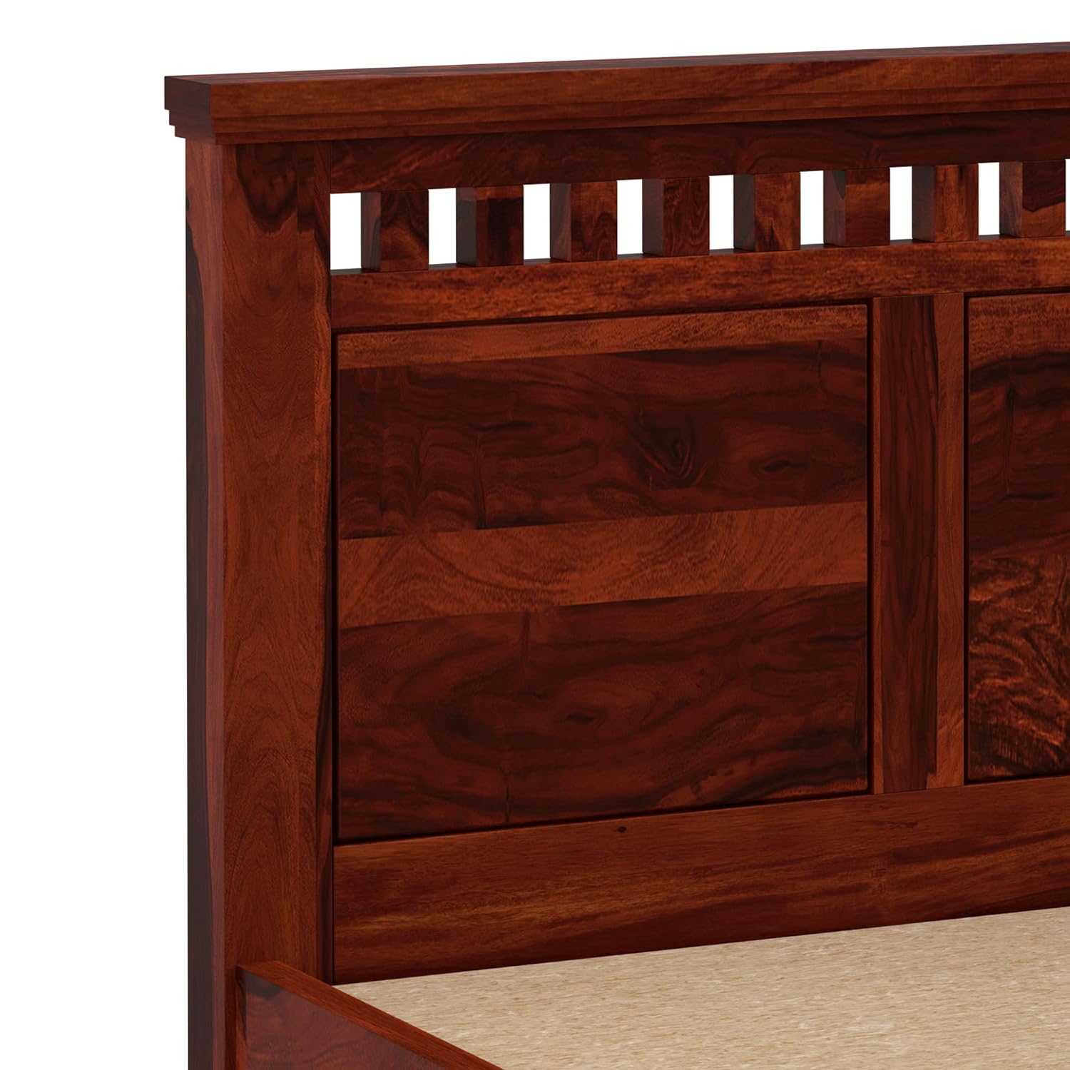 Solid Sheesham Wood Queen Size Kuber Bed with Box Storage