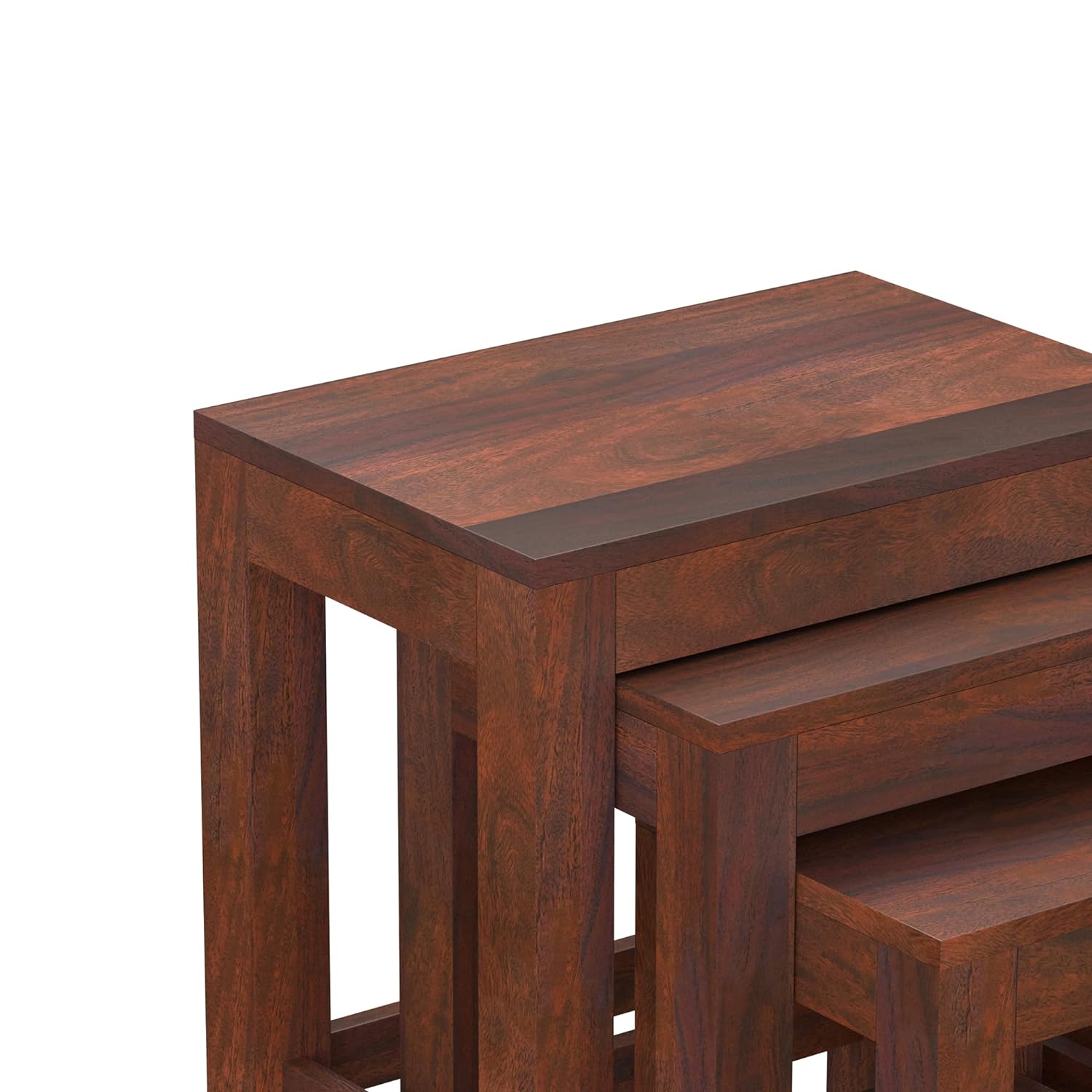 Solid Sheesham Wood Belloy Nesting Side Tables, Set of 3 