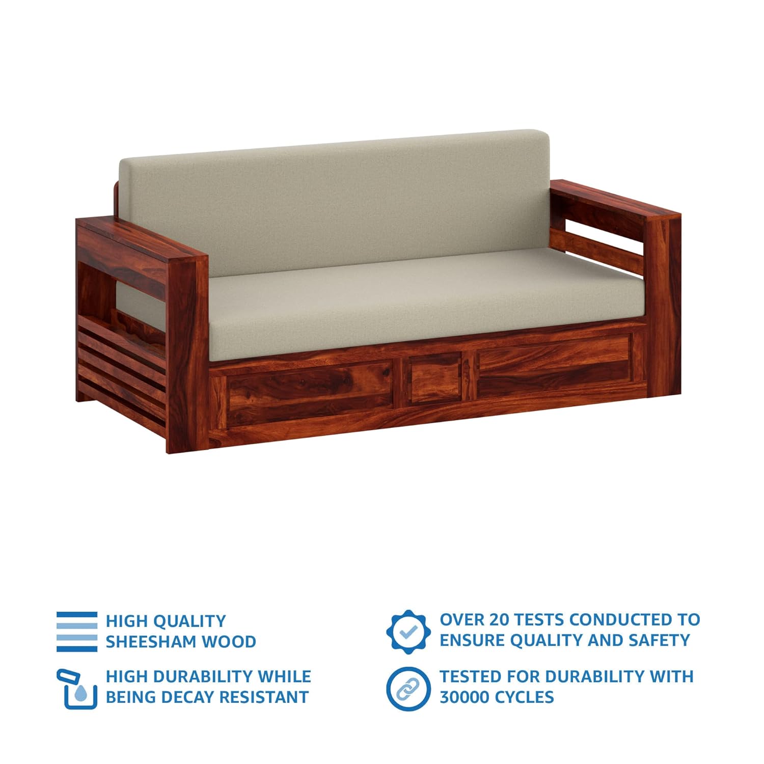 Nemoral Solid Sheesham Wood Sofa Cum Bed