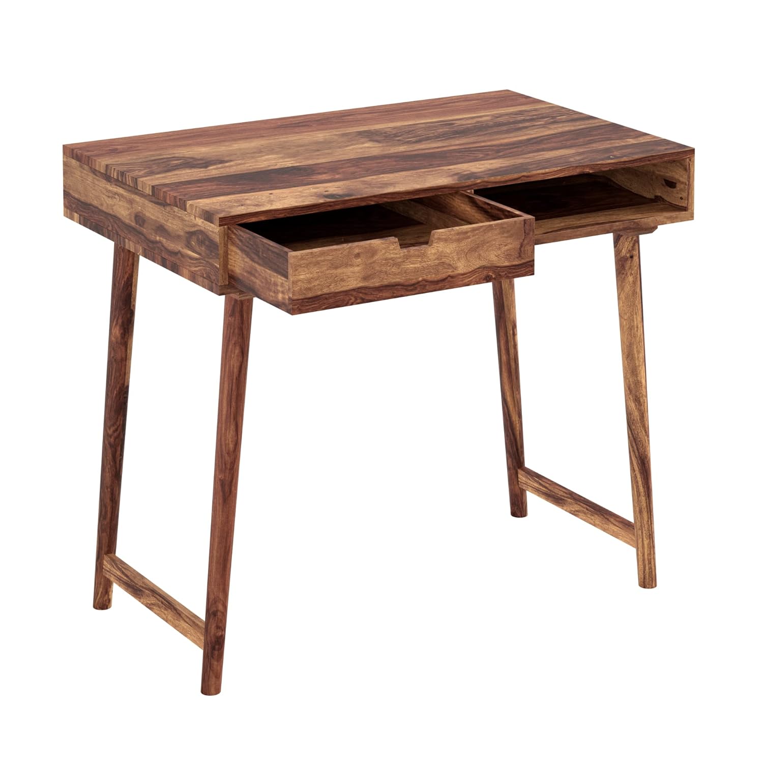 Solid Sheesham Wood Moned Computer Table with 1 Drawer, 1 Shelf