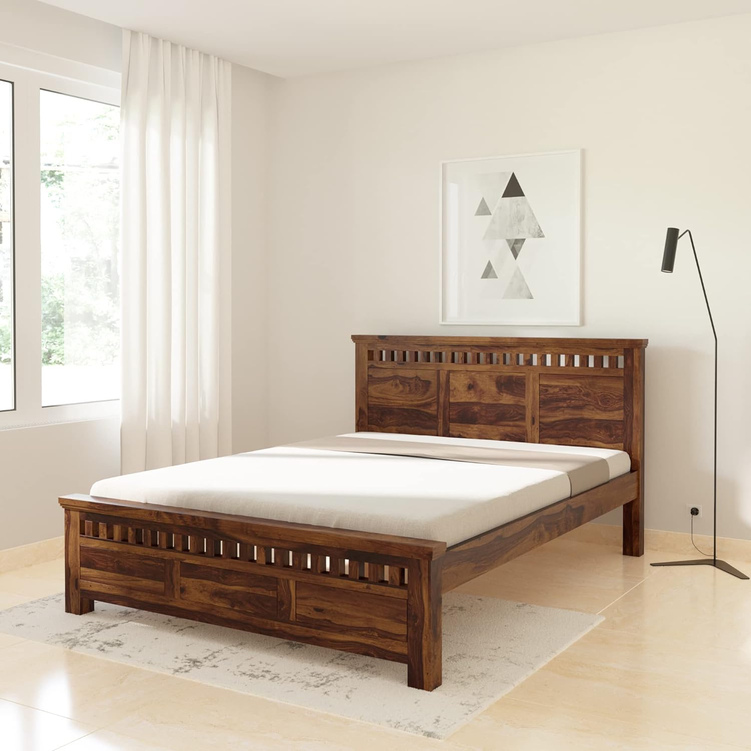 Solid Sheesham Wood Queen Size Kuber Bed with Box Storage