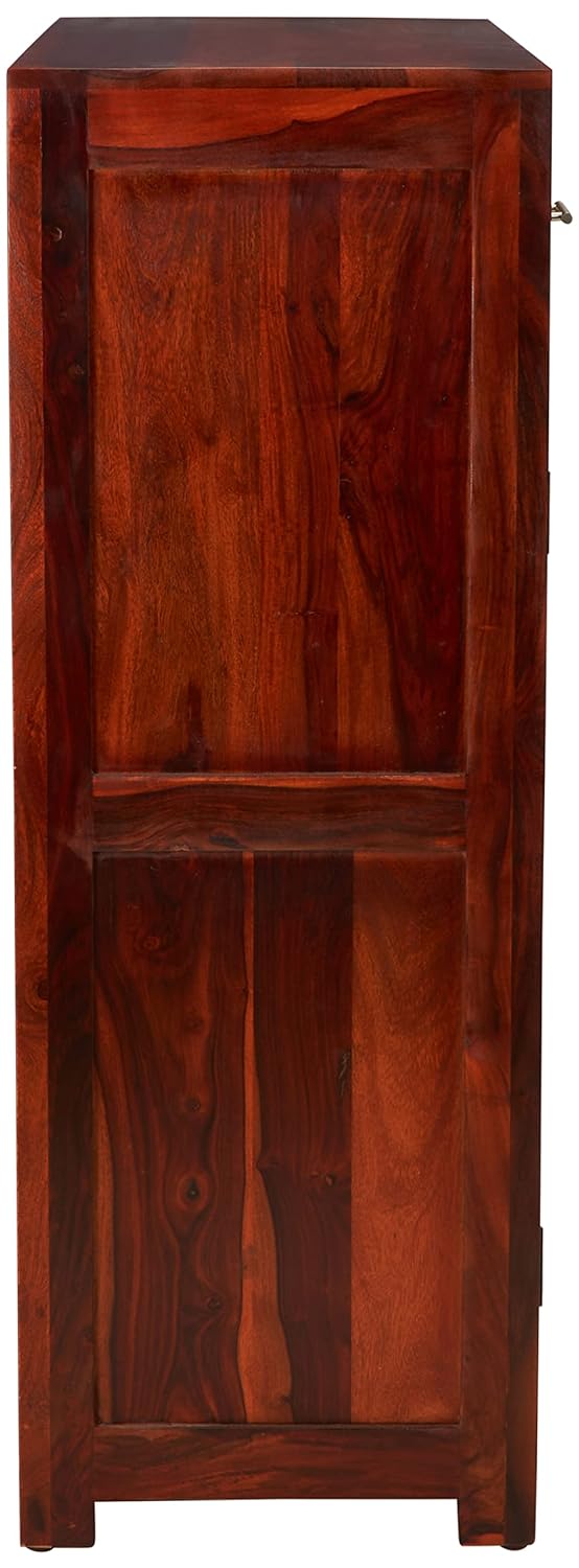 Mondsee Solid Sheesham Wood Shoe Rack Cabinet with 2 Drawers