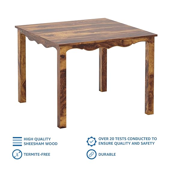 Mehraab 4 Seater Dining Table (Solid Sheesham Wood)