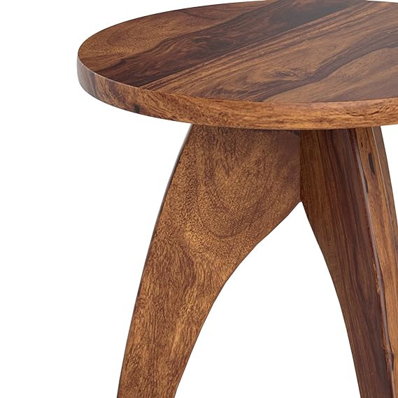 Sheesham Wood Lygant Modern Side Table With Natural Finish
