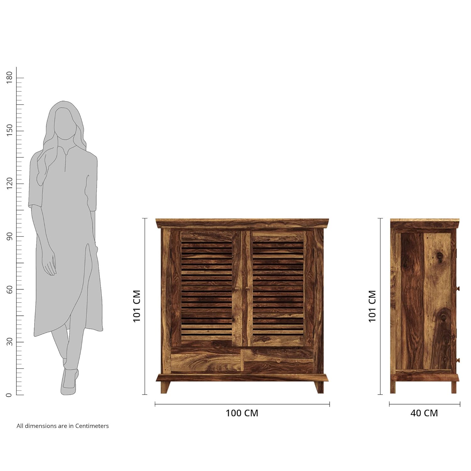 Deimo Sheesham Solid Wood Shoe Rack