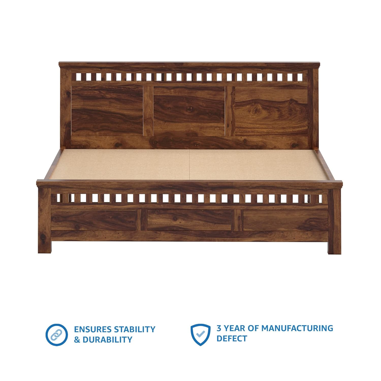 Solid Sheesham Wood Queen Size Kuber Bed with Box Storage