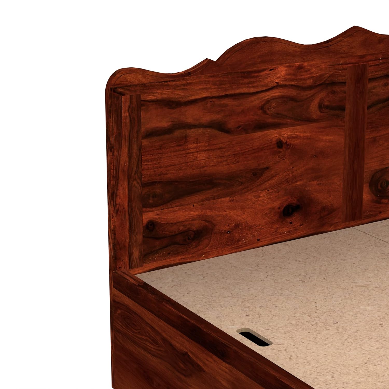 Solid Sheesham Wood Mehraab Queen Size Bed with Box Storage