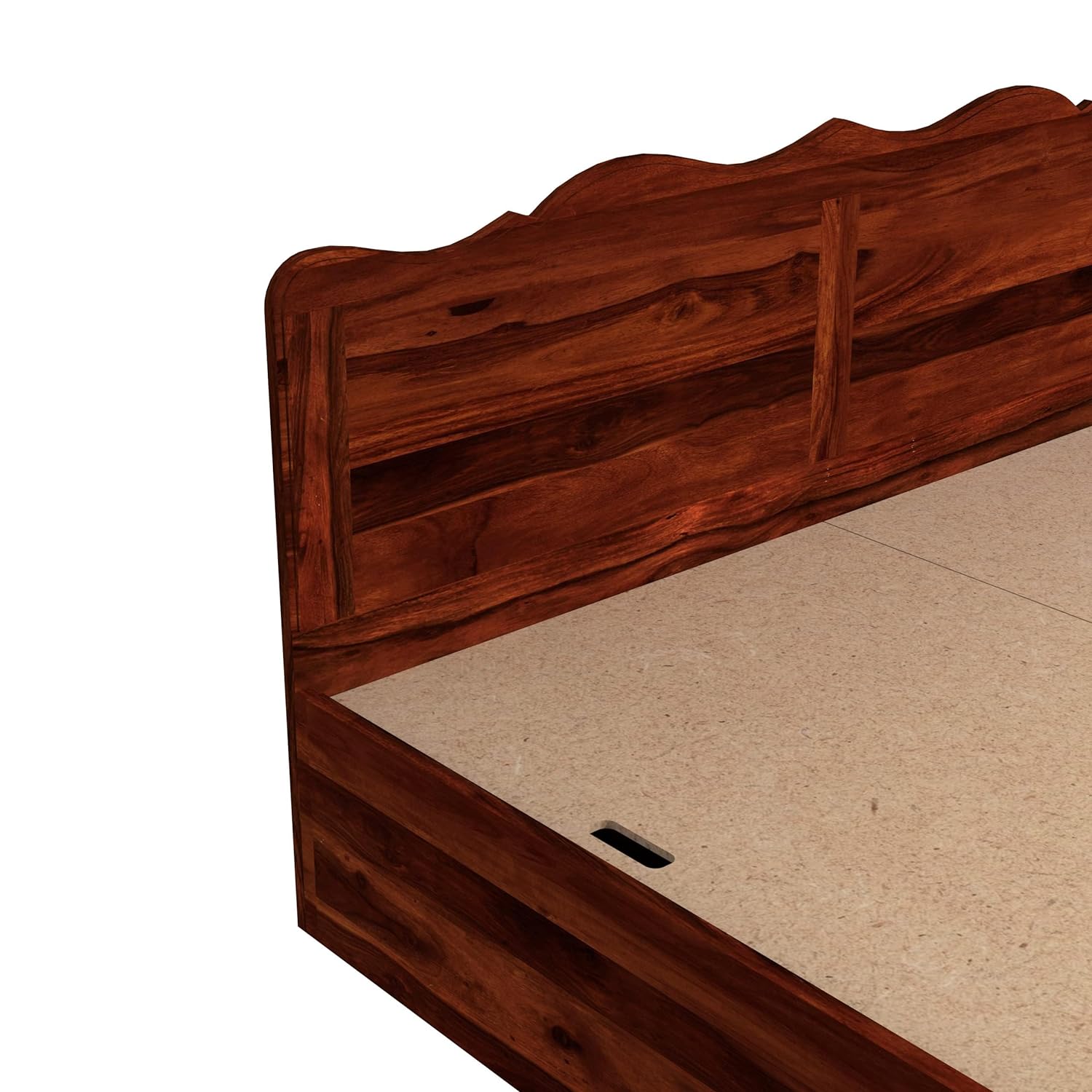 Mehraab King Size Solid Sheesham Wood Bed with Box Storage (Honey Finish)