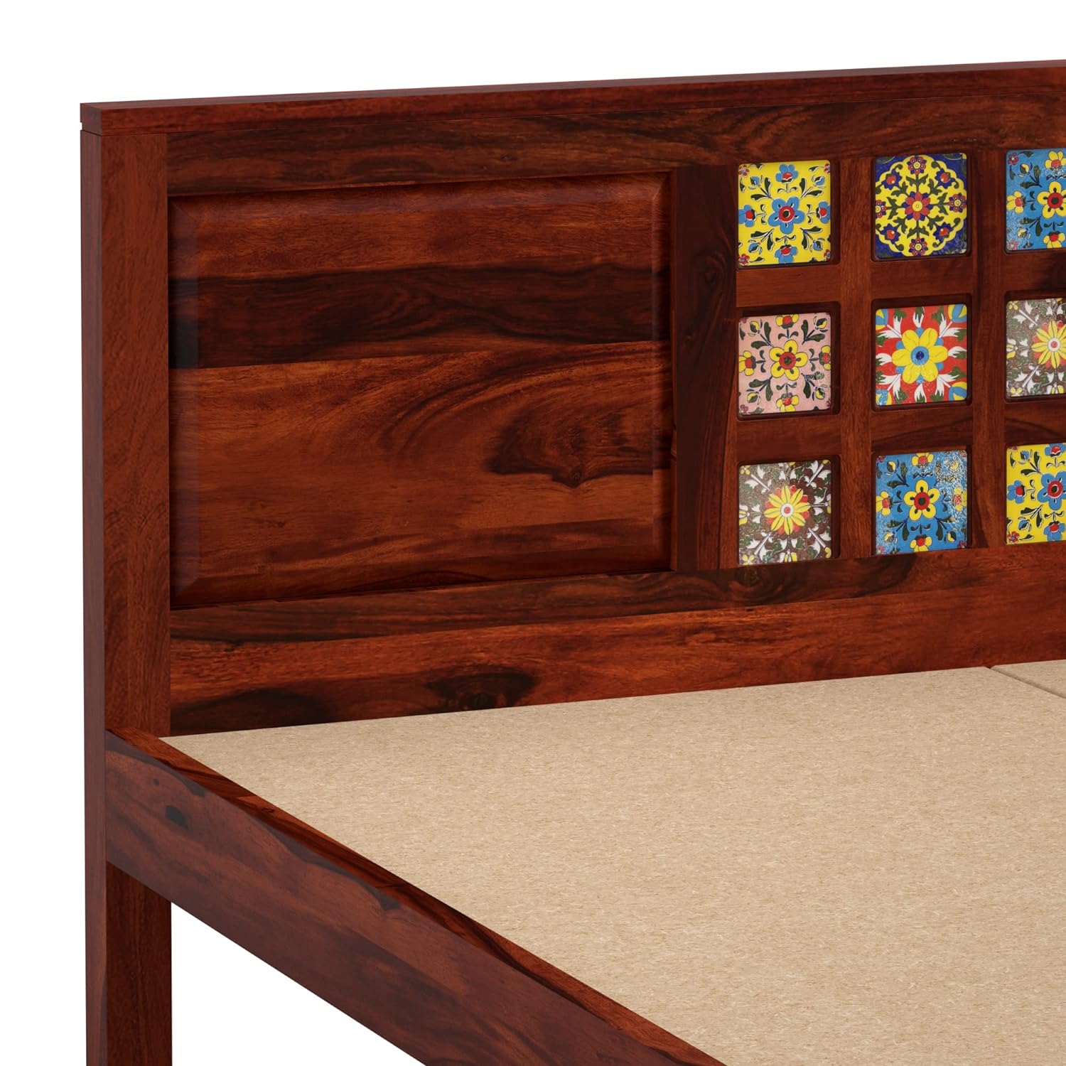 Verba King Size Solid Sheesham Wood Bed with Box Storage