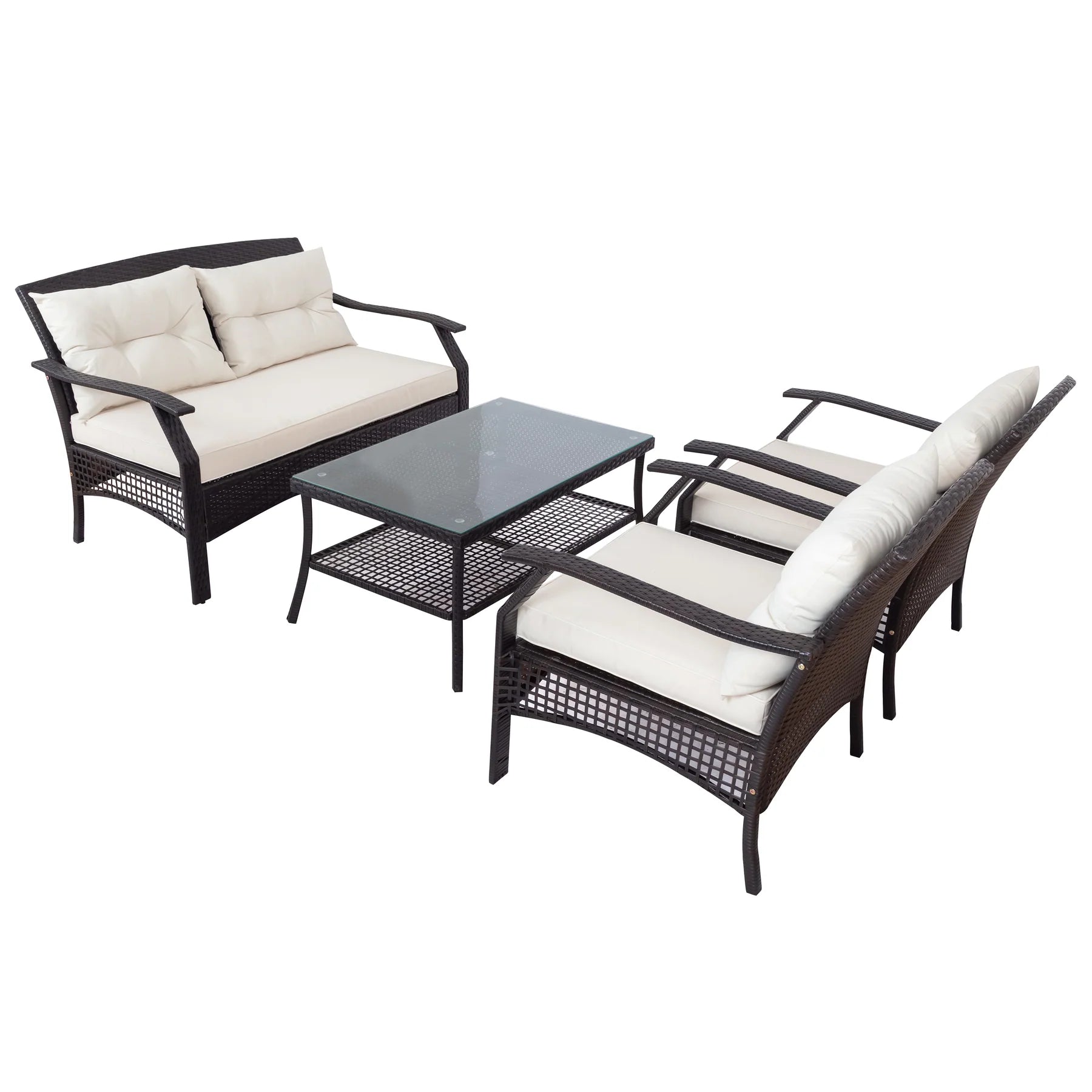 OUTDOOR SOFA SET 2 SEATER, 2 SINGLE SEATER AND 1 CENTER TABLE